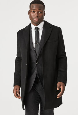 Willetton Blend Overcoat, Black, hi-res